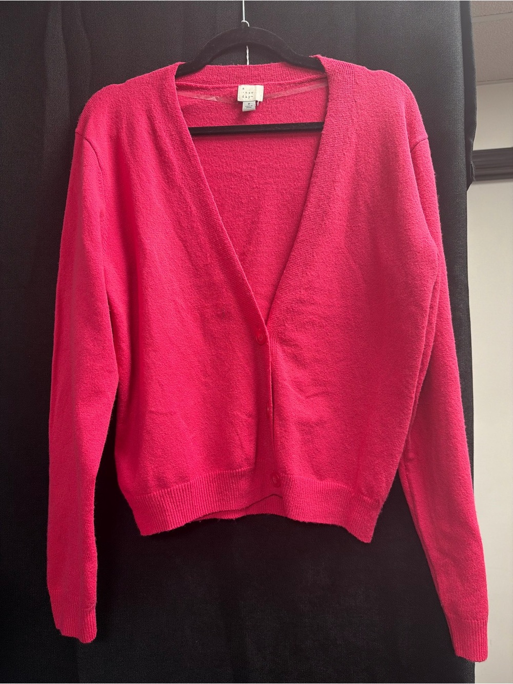a new day Hot Pink V-Neck Button Cardigan